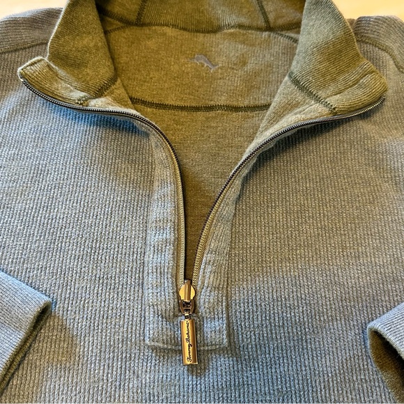 Tommy Bahama Other - Tommy Bahama Flipshore Reversible Men’s XXL 1/4 Zip Pullover Sweater  Blue/Sage